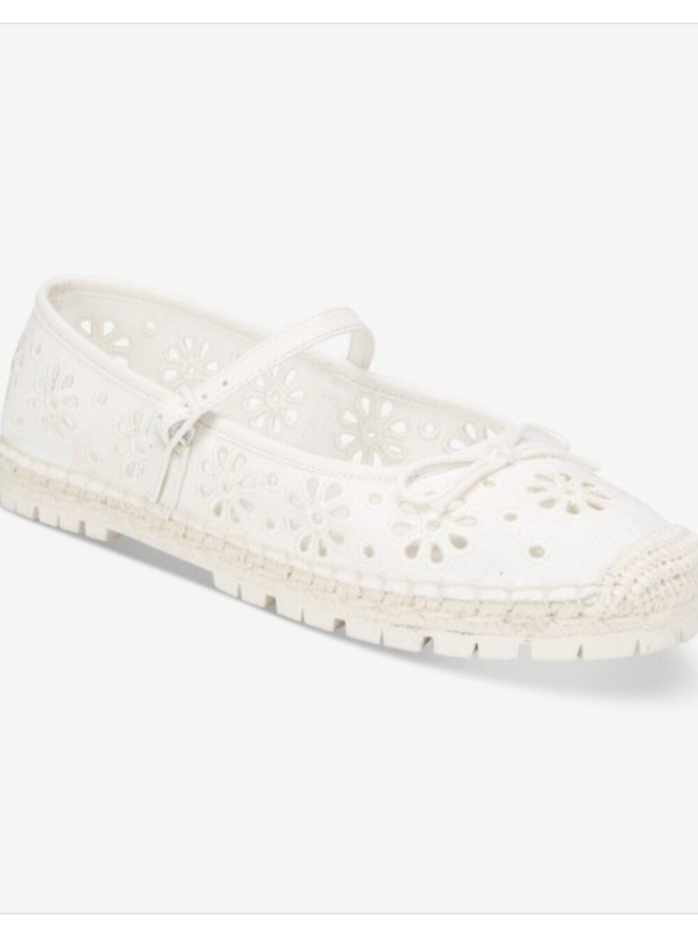 On 34th Cassiee Espadrille Flats White Eyelet